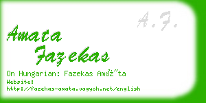 amata fazekas business card